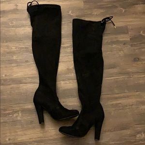 Black Steve Madden thigh high boots